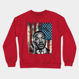 "Dreams of Justice: MLK Double Exposure" - MLK Civil Rights Activist Crewneck Sweatshirt